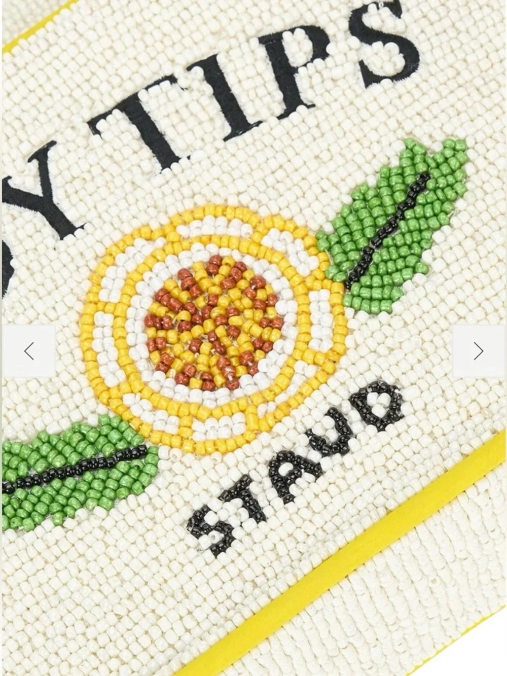 STAUD Tommy Seed Shop Beaded Bag Los Angeles CA Yellow Floral Shoulder Bag NWT - Picture 7 of 12